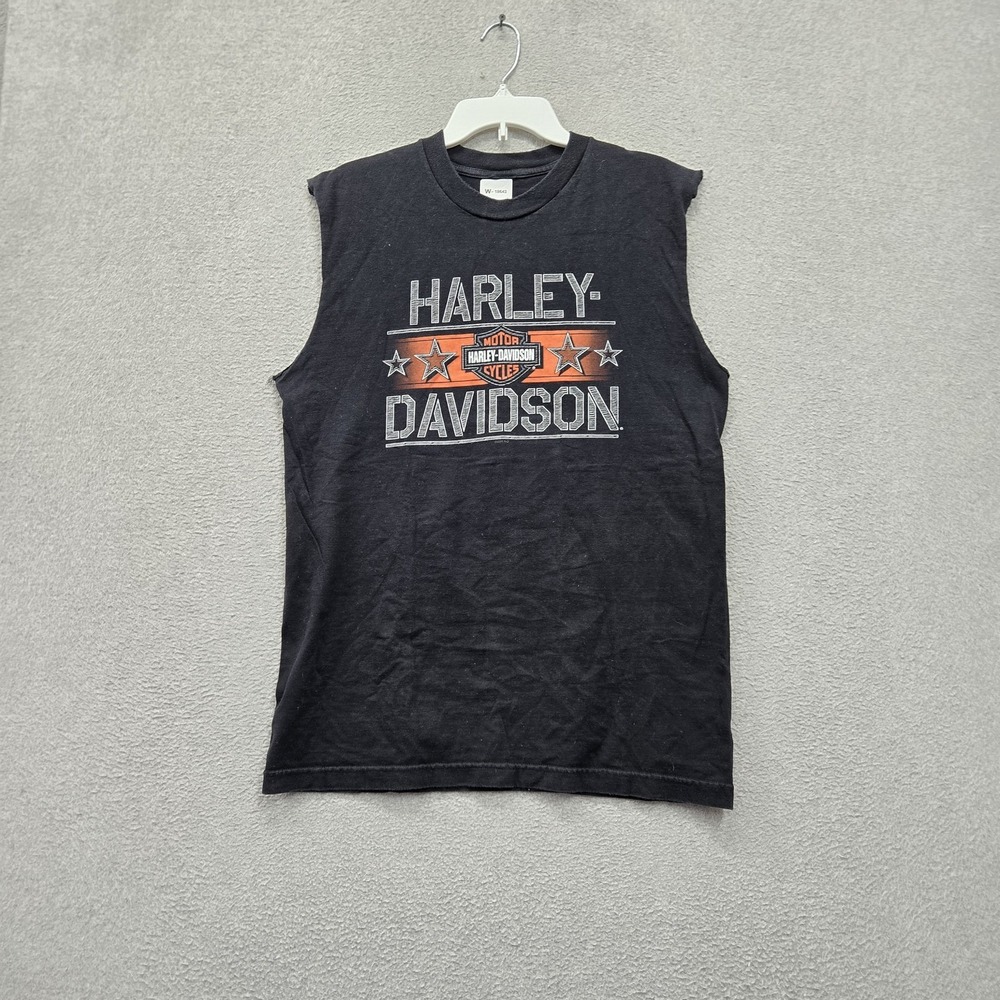 Harley-Davidson Men Shirt M Black Tank Orlando Florida USA Logo Graphic Print